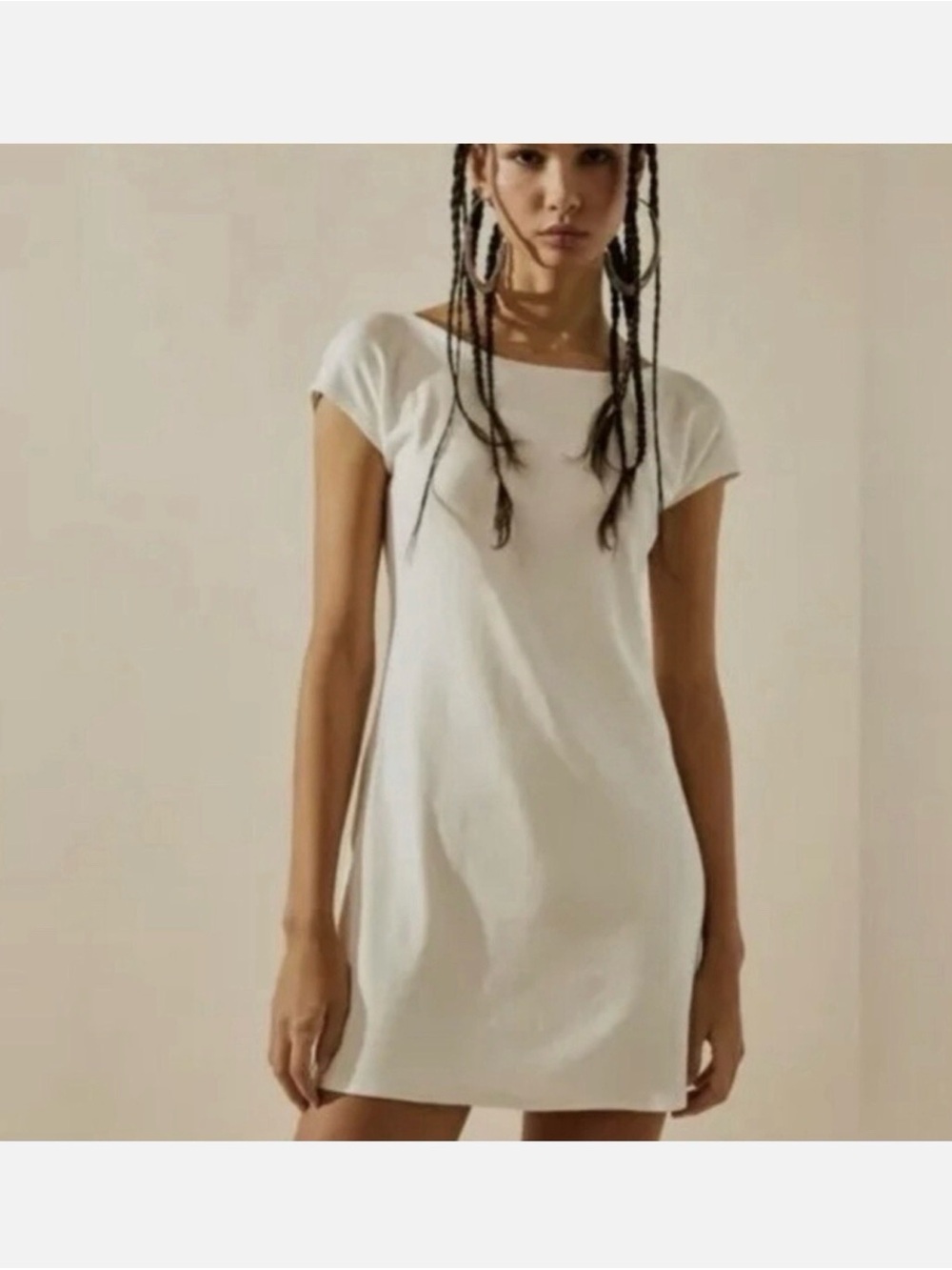 NWT Free People Rosalia Good Feels Low Back Mini Dress Ivory Small